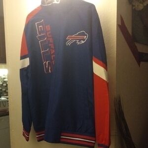 Mens Buffalo Bills Blue and Red Reversible Varsity Jacket